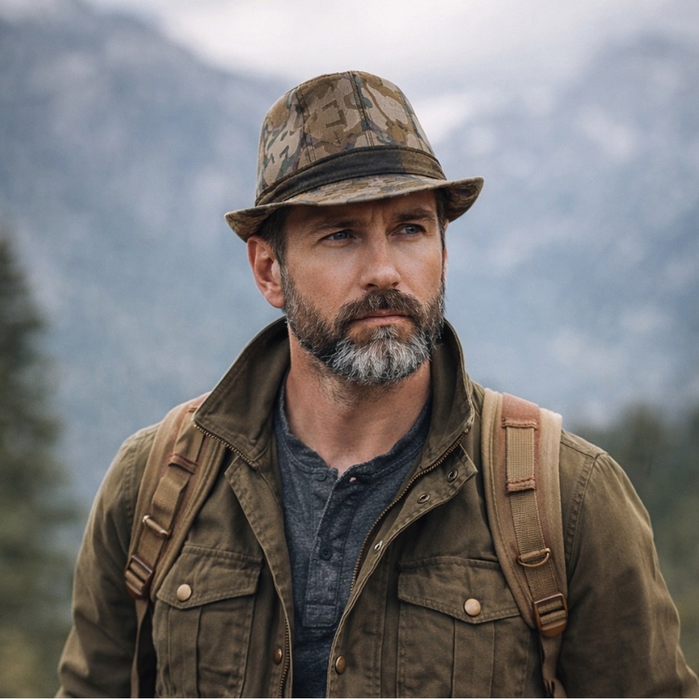 Camouflage Fedora by Laredo Hats Rugged Outdoor Adventure Utility Hat Large